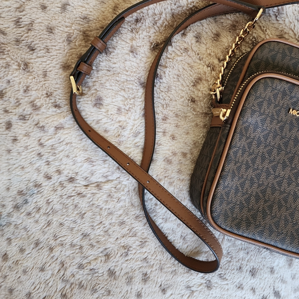 Michael Kors Jet Set Travel medium logo crossbody bag Brown - Picture 3 of 9